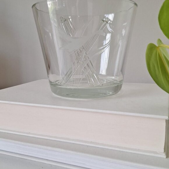 Vintage Etched Glass Duck Ice Bucket with Stir Sticks MCM Barware crystal look - Picture 2 of 2